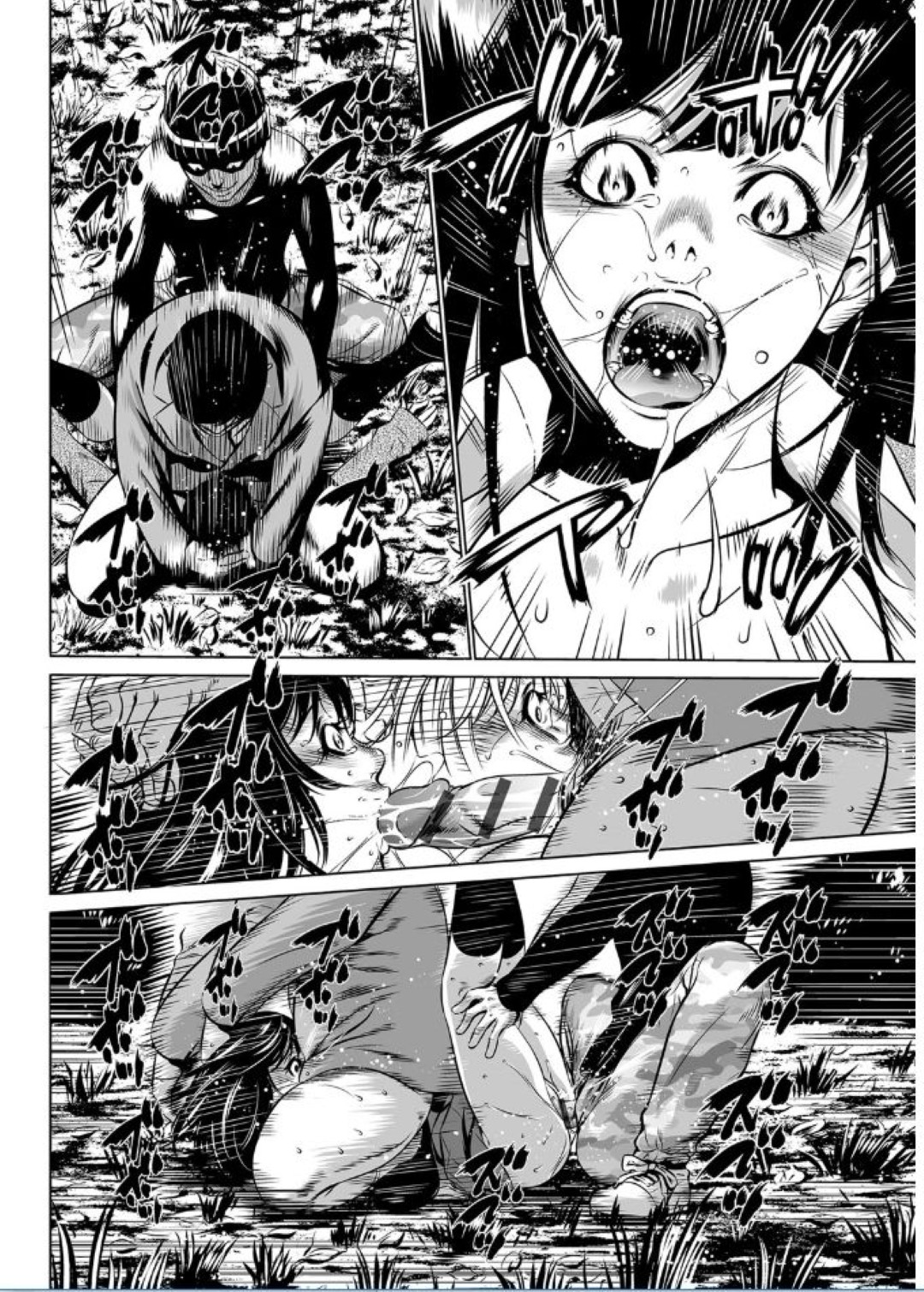 夜の公園で暴漢に襲われていたところを学校の教師に助けられた近眼美少女JK…相手が教師だと気づかないでいたら突然押し倒されて無理やり犯され、戻ってきた暴漢と一緒に鬼畜な輪姦レイプで陵辱されてしまう