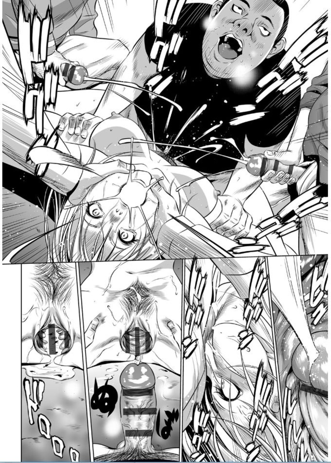 空いてる電車の中で変態オヤジに突然顔射されたキャバ嬢…他の男たちも集まって無理やり服を脱がされ、激しい輪姦レイプで種付け陵辱堕ち