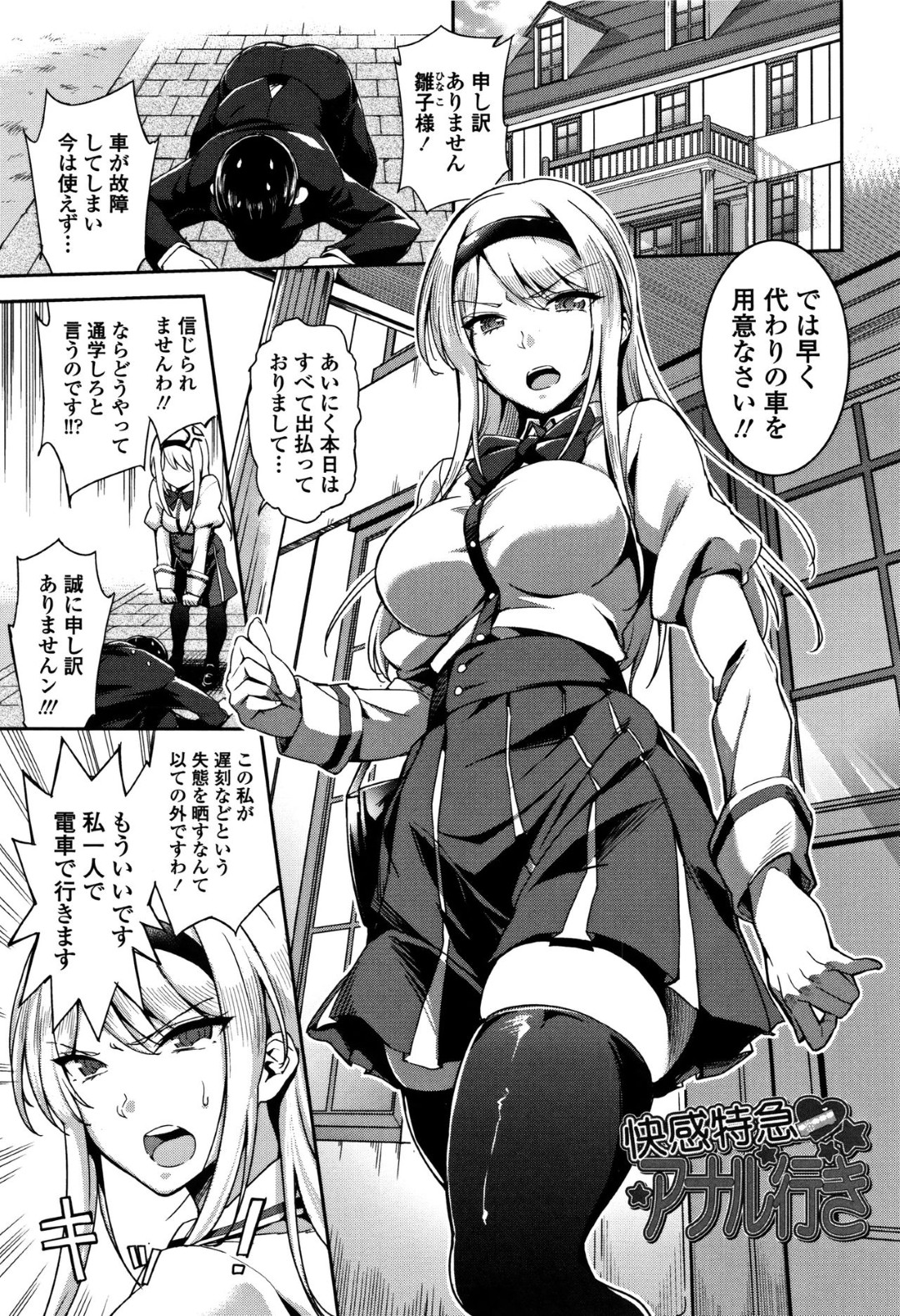 車が故障してしまい電車の通学で痴漢されるお嬢様…バイブを挿れられ初めてがお尻の穴で淫乱への道を開花する